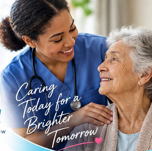 EddiCare nurse smiling with an elderly client